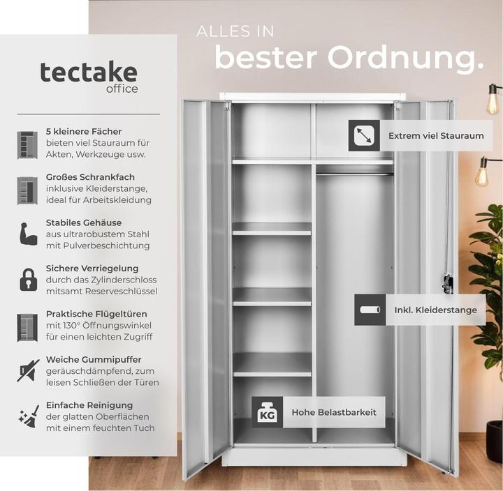Produktbild tectake Schrank (80 x 40 x 180 cm)
