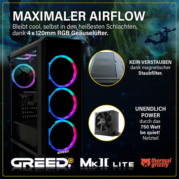 Actual product image Greed MK2 AMD LITE - Gaming PC - Vega 7 (512 GB, 16 GB, AMD Ryzen 5 4600G)