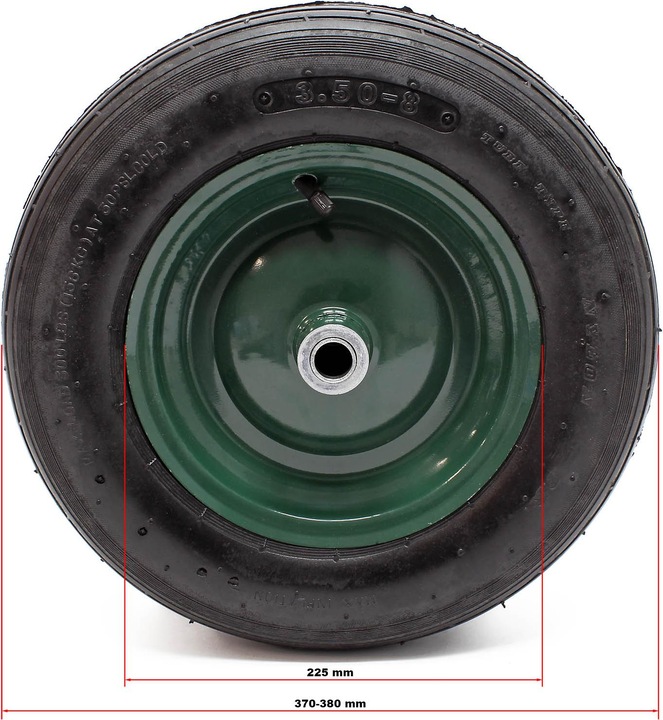 Immagine prodotto Wiltec 2x Ruota per carriola 3.50-8 Pneumatico max.130 kg con cerchio e camera d'aria Carriola (130 kg)