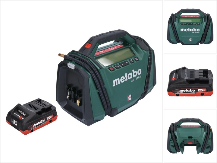 Productafbeelding Metabo AK 18 Multi accu compressor 18 V 11 bar + 1x accu 4.0 Ah - zonder lader