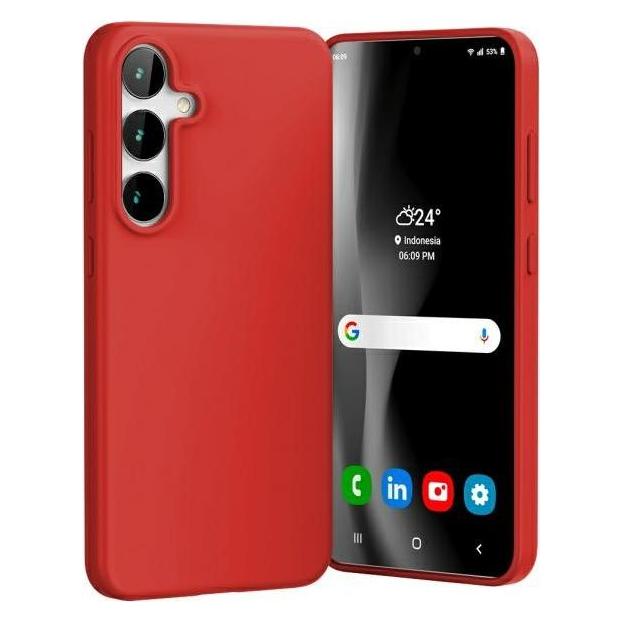 Mercury Rosso Soft Samsung S24 Fe S721 Red (Samsung Galaxy S24 Fe), Cover Smartphone,