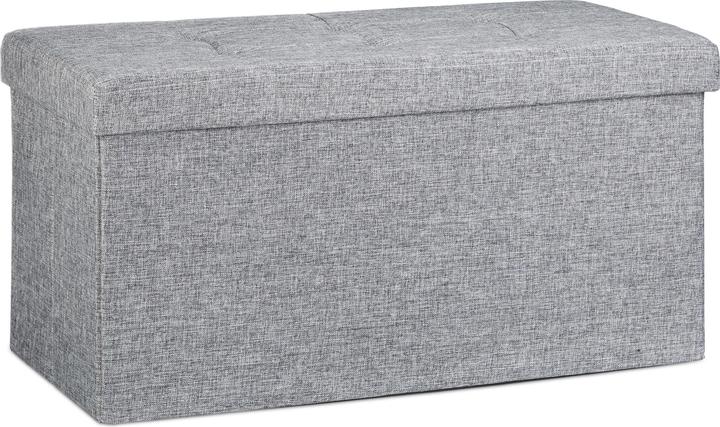 Image du produit Relaxdays Pouf de rangement pliant lin (38 cm)