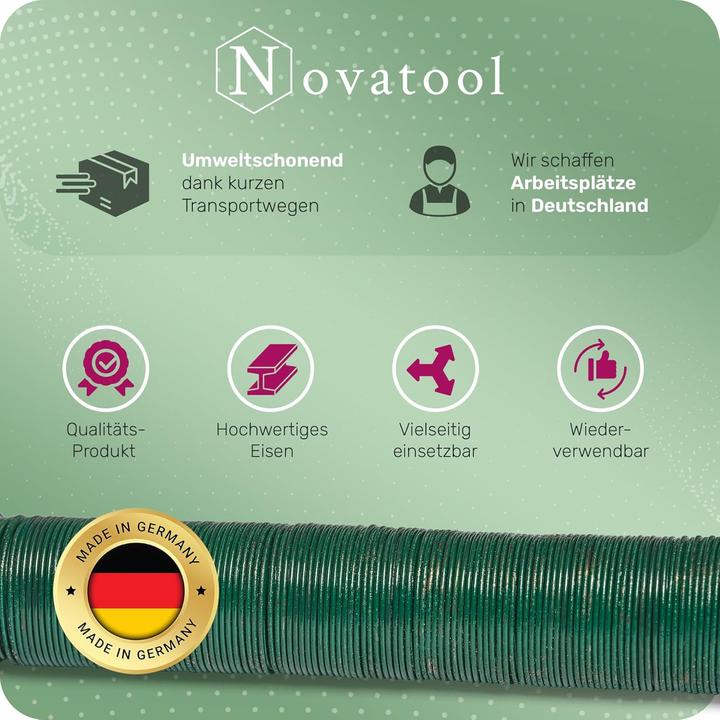 Produktbild Novatool Wickeldraht I grün I 0,65 mm I Drahtrolle I Basteldraht Gartendraht Blumenbindedraht