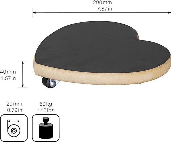 Produktbild Wagner System Pflanzenroller Wagner Ø 20 cm H 4 cm Holz für den Innenbereich schwarz