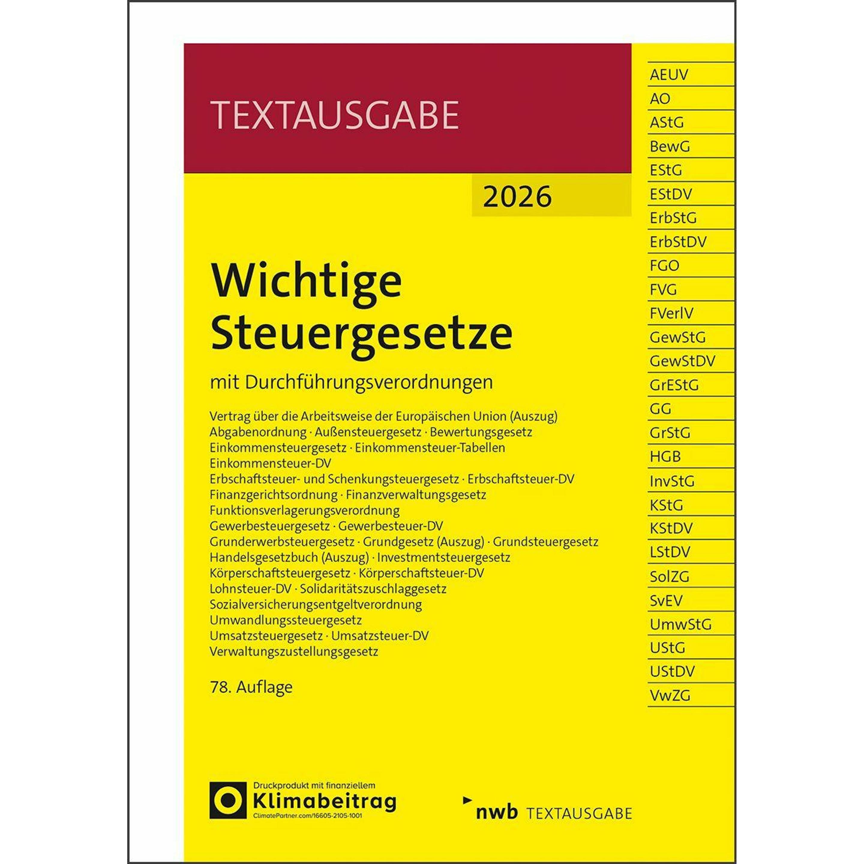 NWB Wichtige Steuergesetze (65691840)