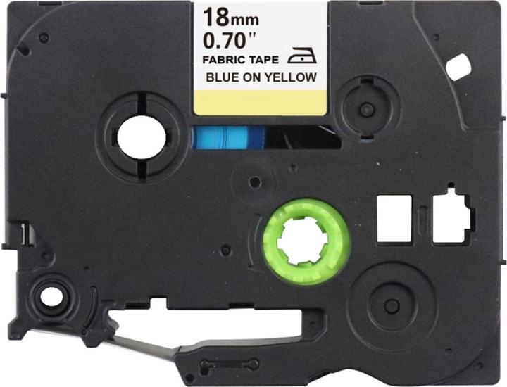 Actual product image Hermex Alternatives Textil-Aufbügelband zu Brother TZe-FA643 Beschriftungsband (1.80 cm, Blue, Yellow)