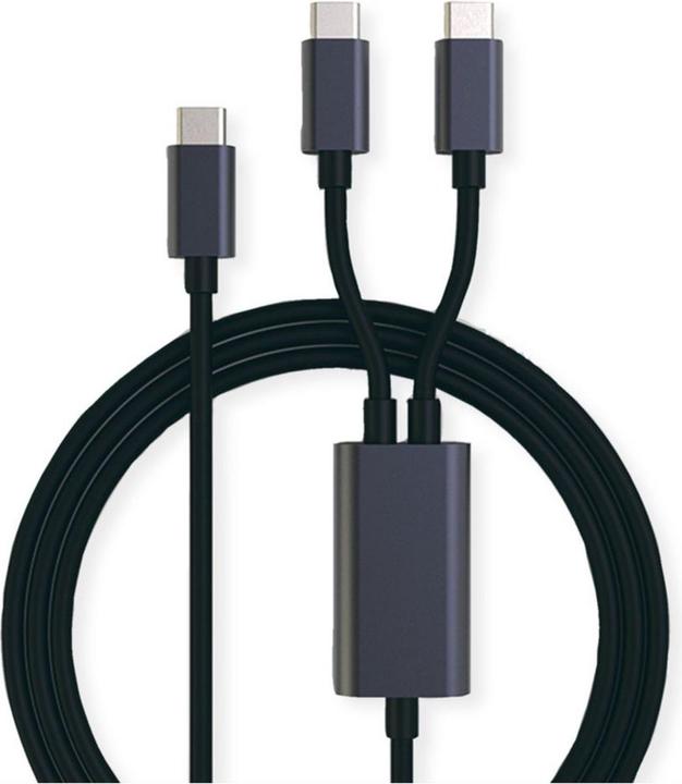 Produktbild Roline USB Typ C Split-Ladekabel, C - 2x C, ST/ST, max. 100W (1.85 m, USB 2.0)
