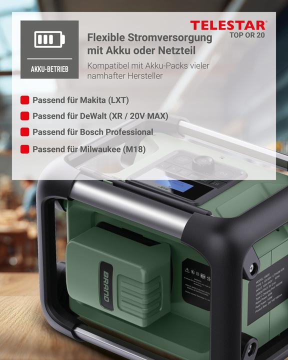 Produktbild Telestar DAB+ Baustellenradio TOP OR 20 (DAB+, FM, Bluetooth)