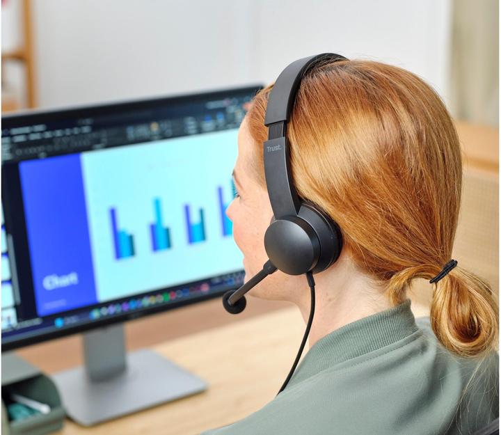Actual product image Trust HS-260 USB-ENC PC HEADSET (Cable, USB-A)
