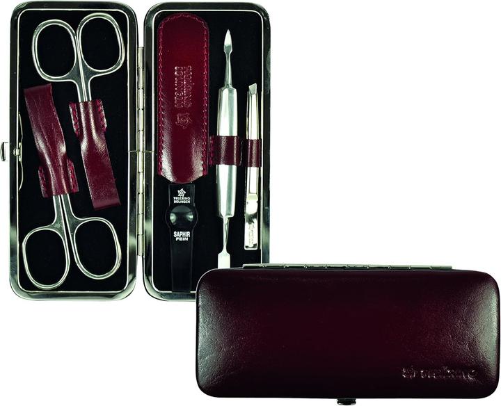 Pfeilring Manicure Pouch Cowhide Leather Burgundy 5Piece Manicure Multicolor One Size