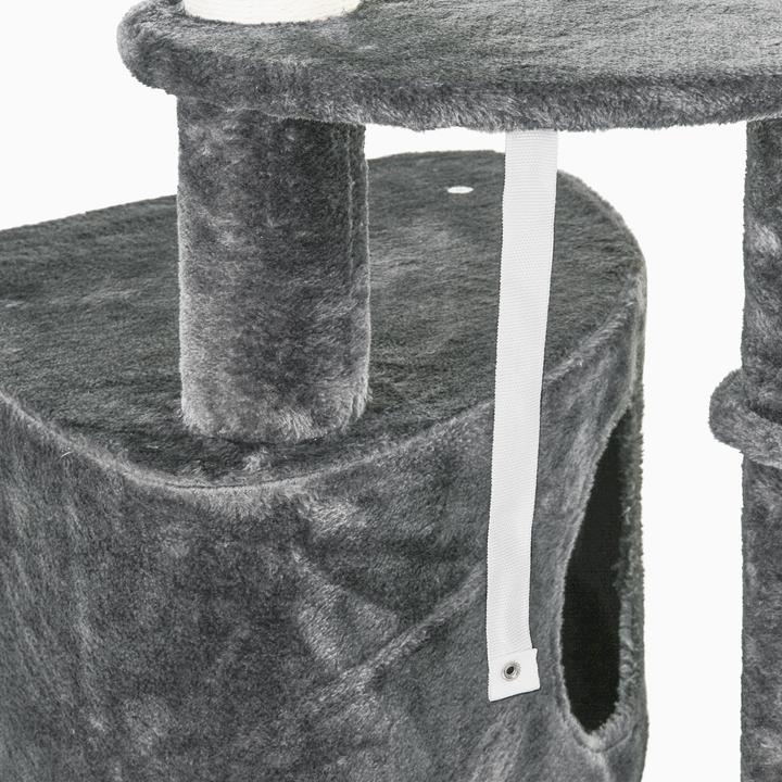 Image du produit PawHut Arbre à chat avec grotte (260 cm, Gris foncé)