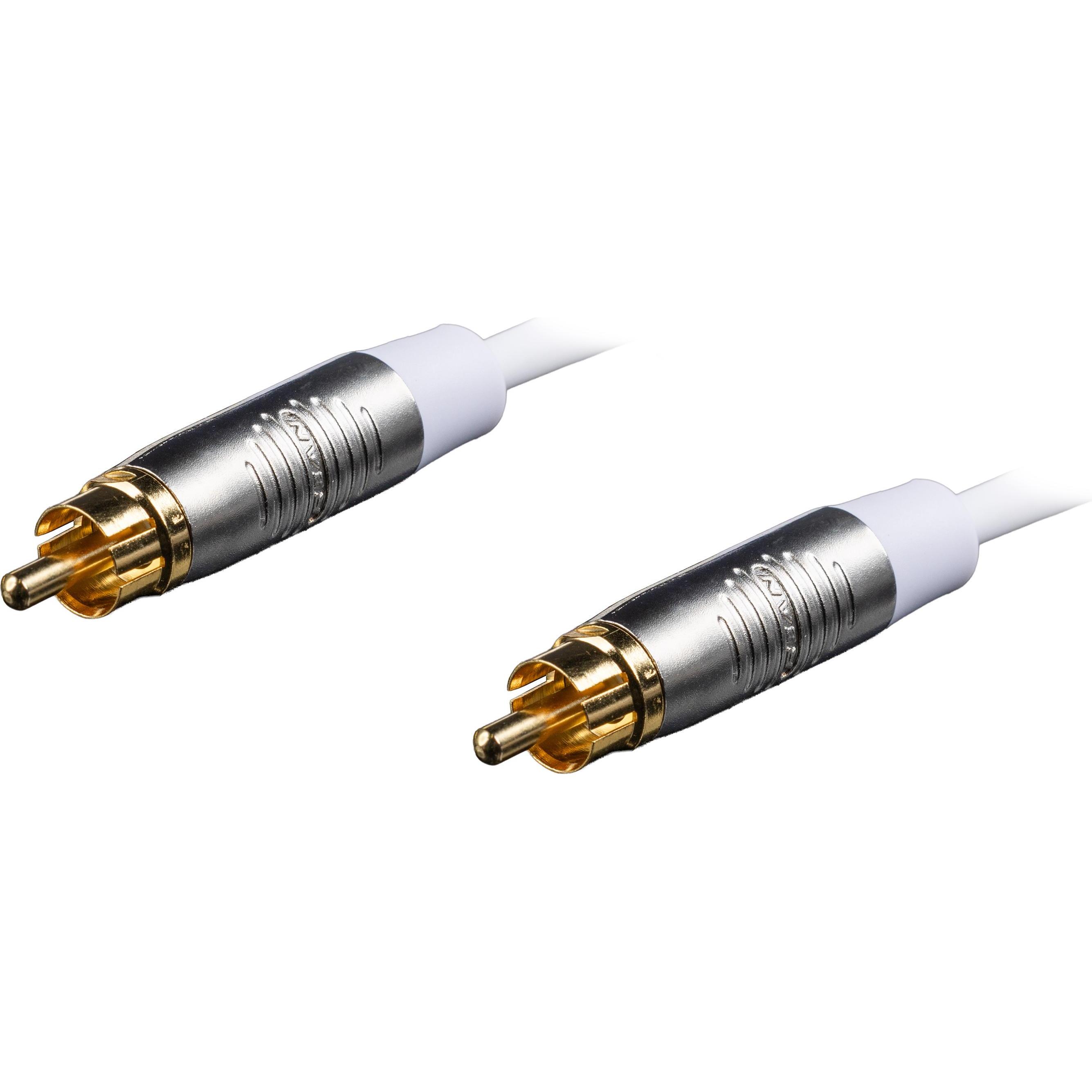 Fuj Tek RCA Male to RCA Male Audio Cable, 5 m, White (5 m, Cinch), Cavo audio