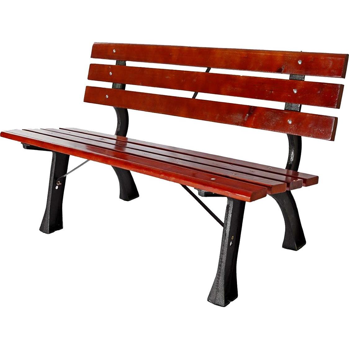 Mojawo, Gartenbank, Parkbank Massivholz und Eisen 150 x 56 x 70 cm