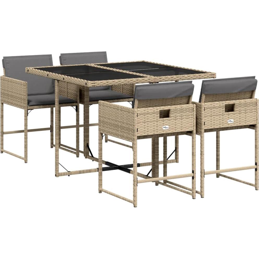 VidaXL, Gartentisch + Balkontisch, 10-tlg. Garten-Lounge-Set mit Kissen (106 cm)