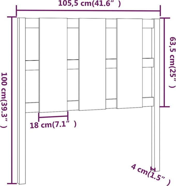 Image du produit vidaXL Kopfteil (105 x 4 x 100 cm)