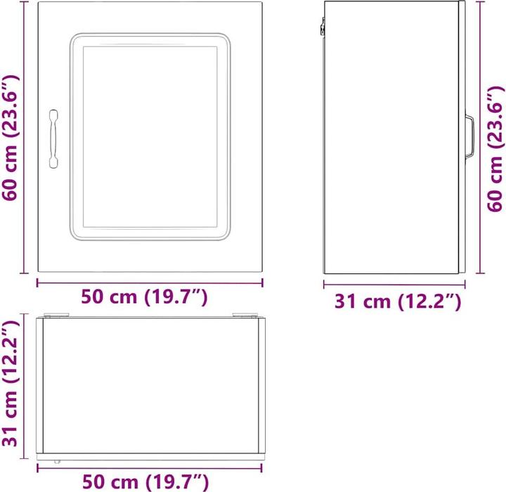 Immagine prodotto vidaXL Parete attrezzata Kalmar White Parete attrezzata in legno Cucina (50 x 31 x 60 cm)