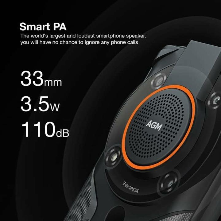 Actual product image AGM Outdoor smartphone with 5G, 6200mAh battery, IP68/IP69K waterproof, and 8GB RAM (128 GB, 6.53", 5G)