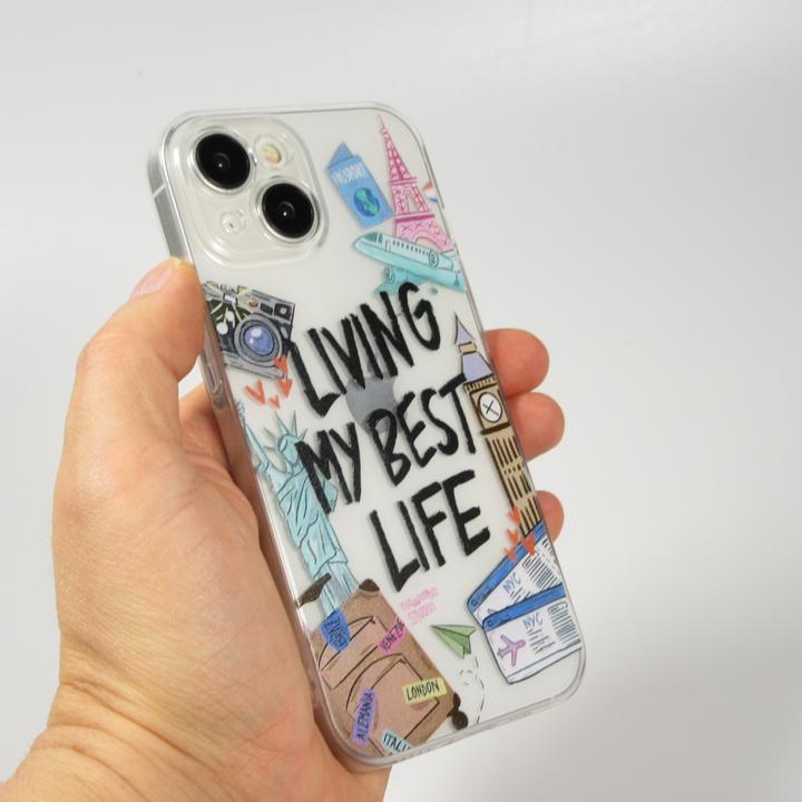 Produktbild PhoneLook Hülle es Silikon Cover Living my best Life (Apple iPhone 14)