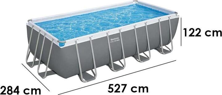 Actual product image Bestway Pool 488x244x122 cm, Stahlrahmenpool, mit Pumpe (488 x 244 x 122 cm)