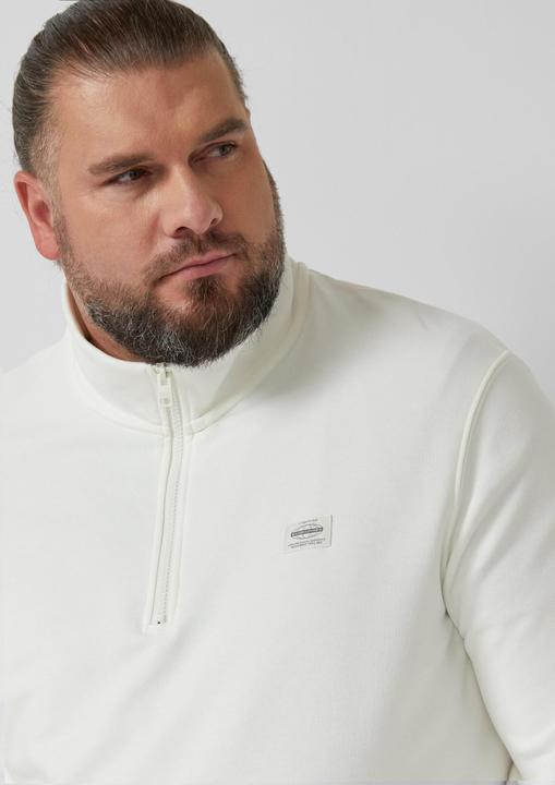 Produktbild s.Oliver Sweatshirt Sweatshirt mit Troyer-Kragen und Logo-Patch (5XL, XXL)