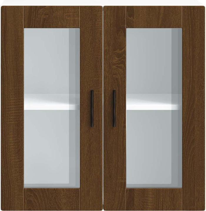 Image du produit VidaXL Armoire de cuisine suspendue avec porte vitrée Porto brun imitation chêne (60 x 31 x 60 cm)