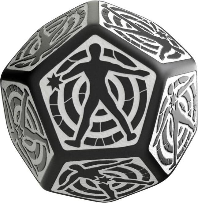 Immagine prodotto Q Workshop 12HIT05 - Dado D12 Hit Location, bianco e nero