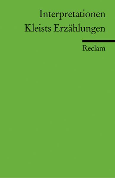 Produktbild Interpretationen: Kleists Erzählungen (Deutsch, Walter Hinderer, 1998)