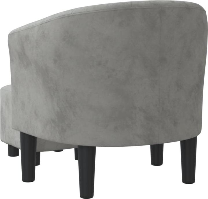 Produktbild vidaXL Clubsessel mit Fusshocker Hellgrau Samt,Farbe