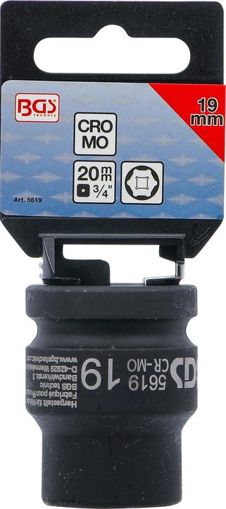 Produktbild BGS Kraft-Steckschlüssel-Einsatz Sechskant | Antrieb Innenvierkant 20 mm (3/4") | SW 19 mm (19 mm)