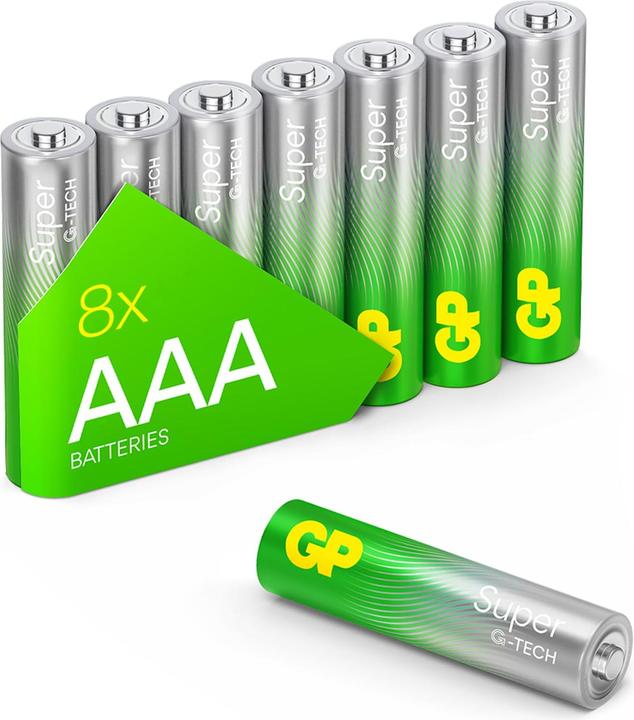 GP Batteries 4+4 GP Super Alkaline 1,5V AAA Micro LR03 Neu 03024ADHETA-B8 (8 Stk., AAA)