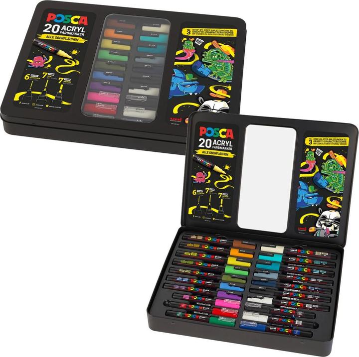 Posca Custodia in metallo per marchi Graffiti (20 x)