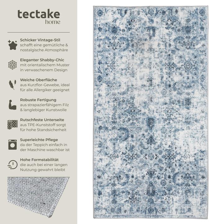 Actual product image tectake Vintage Designer Rug Amara, Low Pile (110 x 60 cm)