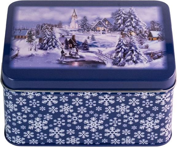 Immagine prodotto miniSchoggi Paesaggio invernale in latta per biscotti, 143 x 102 x 83 mm