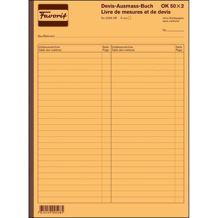 Produktbild Favorit Durchschreibebuch Devis-Ausmass mit Selbstdurchschreibepapier (50x)