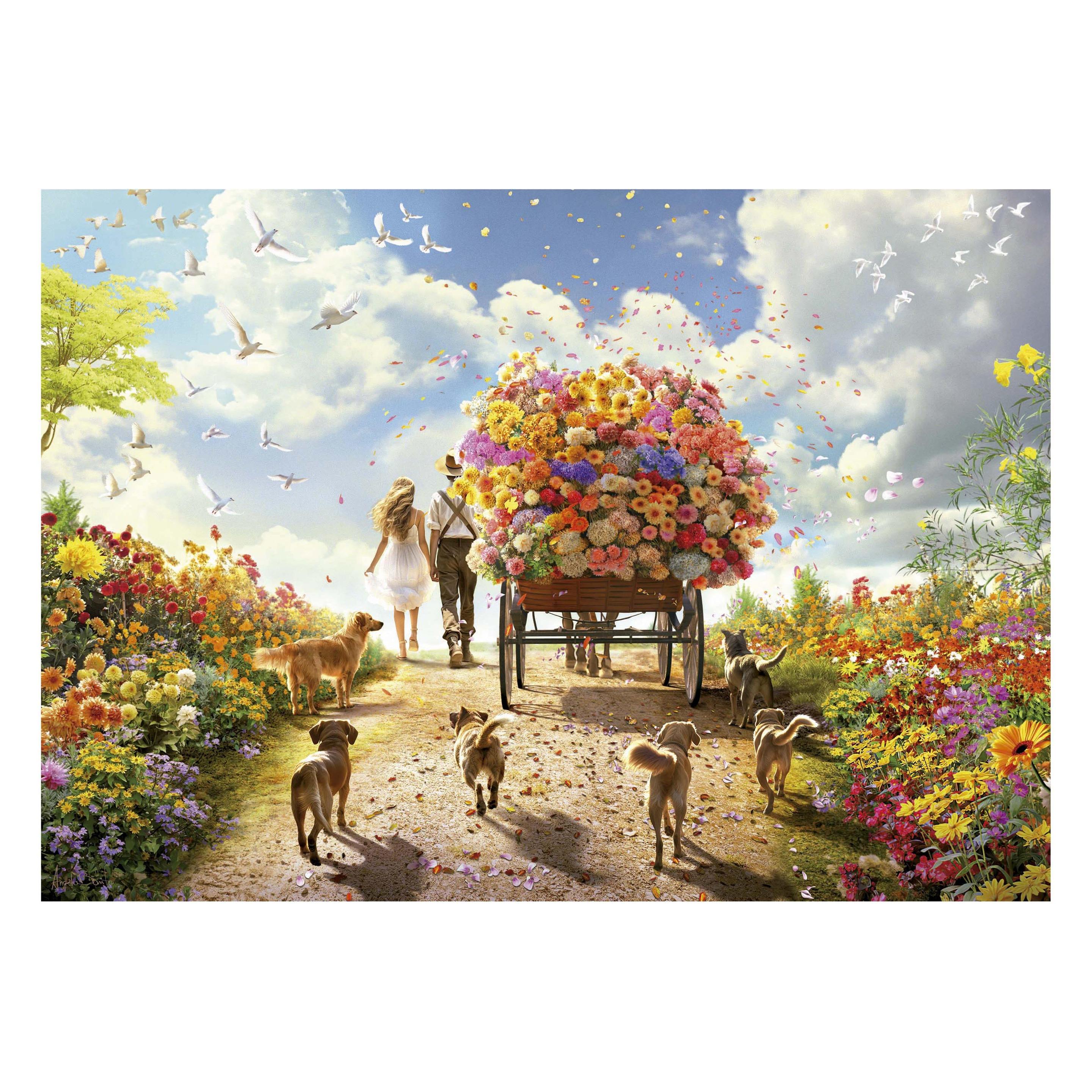 Educa 1000 St - Bloemen Dragen Puzzel (80-19921) (1000 onderdelen)