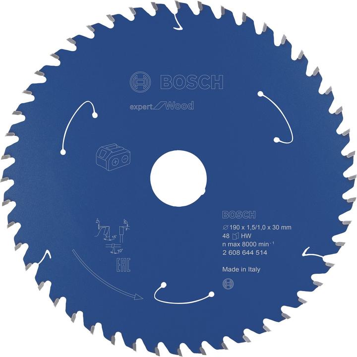 Actual product image Bosch Professional Zubehör Cordless circular saw blade Expert for Wood, 190 x 1.5/1 x 30, 48 teeth