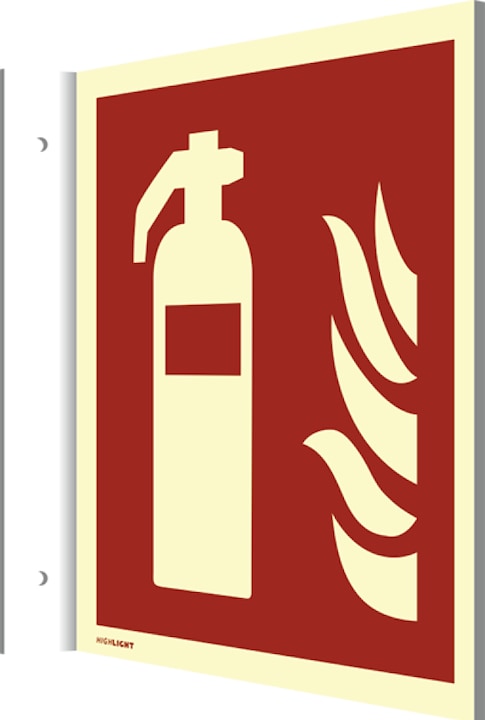 Image du produit Moravia Panneau de signalisation d'incendie Extincteur Panneau drapeau aluminium, 148x148 mm