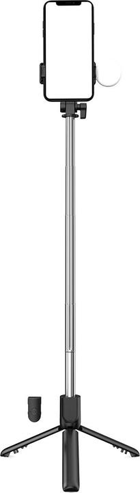 Produktbild Hurtel Selfie stick WH1YXS telescopic tripod 1m with round lamp and phone holder - black