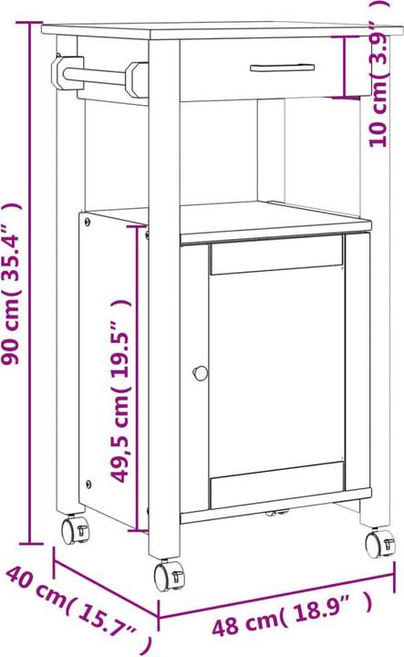 Produktbild vidaXL Küchenwagen