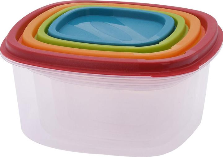 Actual product image Excellent Houseware Set of 4 storage jars with colourful lids (0.28 l)