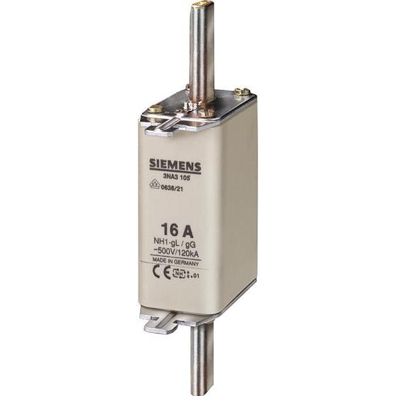 Thumbnail - 3x Siemens, Sicherung, NH-Sicherungseinsatz 16A NH1 500VAC 3NA3105 (Diazed-Sicherung, 16 A)
