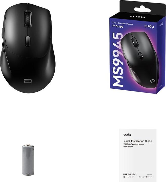 Produktbild Cudy MS9945 Black 2.4G/Bluetooth Maus (MS9945 Black) (Kabellos)