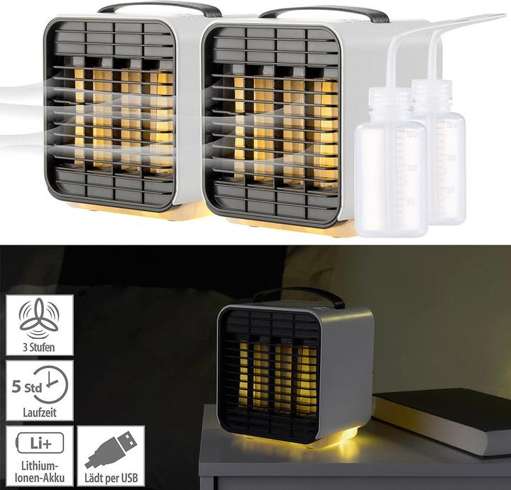 Actual product image Sichler Set of 2 mini battery air cooler