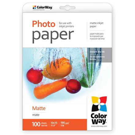 Productafbeelding Colorway Mat fotopapier, 100 vel, 10x15, 190 g/m² (190 g/m², 100 x)