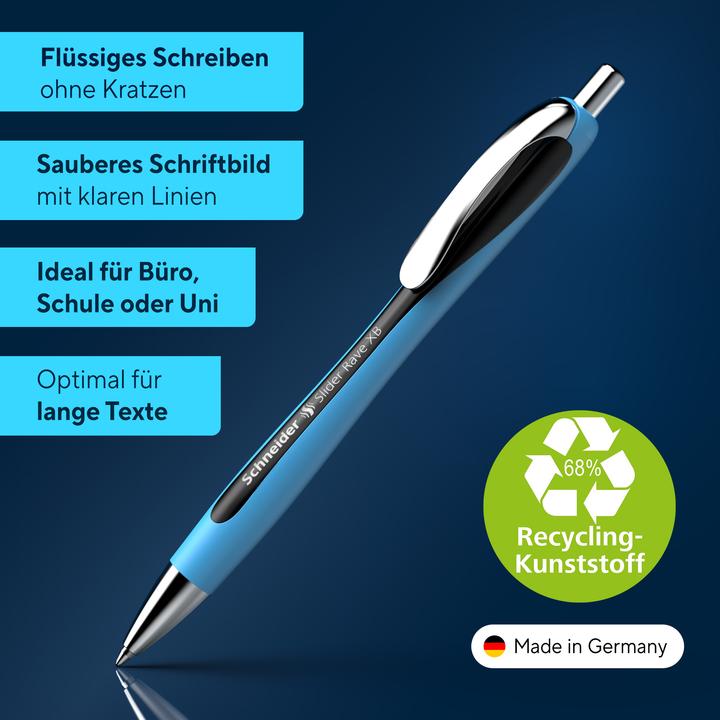 Produktbild Schneider Slider Rave XB Schwarz Druckkugelschreiber (SR132501) (Schwarz, 5x)