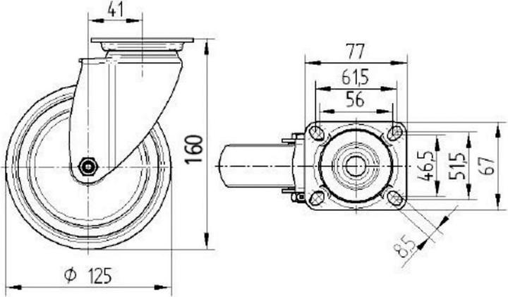 Produktbild Tente Lenkrolle