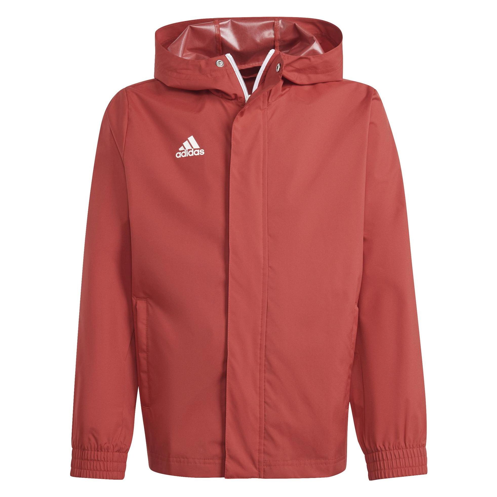 Adidas, Unisex, Laufjacke, Kinderjacke Entrada 22 All-Weather Rot IK4013 (164cm) (164), Rot, 164