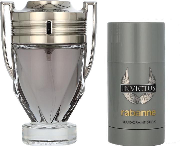 Actual product image Paco Rabanne Invictus Set Eau De Toilette 100ml + Deodorant Stick (Body care set, Perfume set)
