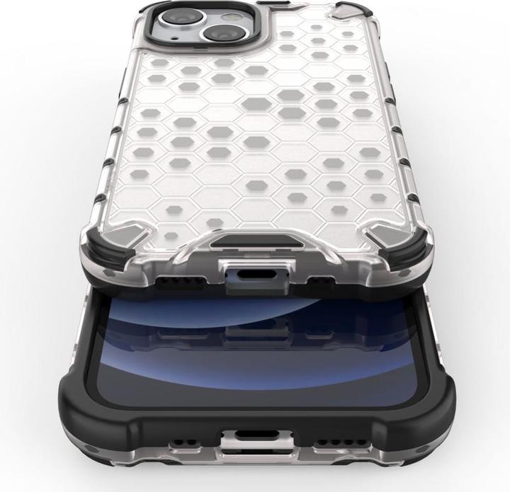 Produktbild Hurtel Honeycomb Case armor cover with TPU Bumper for iPhone 13 mini transparent (Apple iPhone 13 mini)