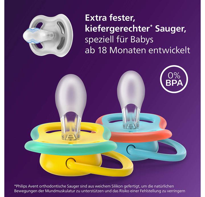 Immagine prodotto Philips Avent Pacifier für Tag und Nacht (4 x, a partire da 18 m.)